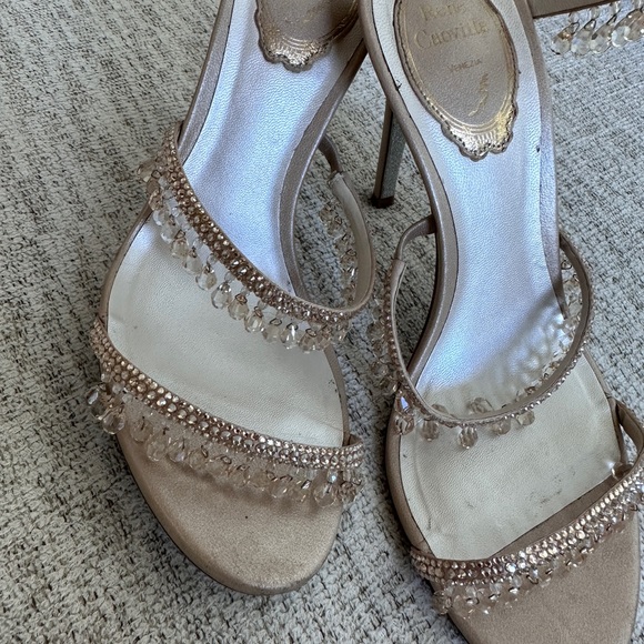 Rene Caovilla- Chandelier Embellished Leather Wrap Sandals - Picture 6 of 11